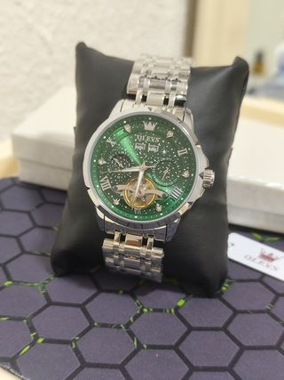 Reloj Olevs Automático Hombre Verde Plata