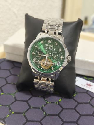 Reloj Olevs Automático Hombre Verde Plata