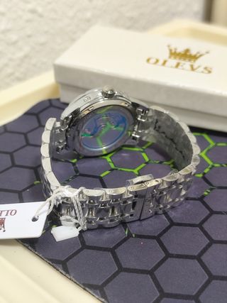 Reloj Olevs Automático Hombre Verde Plata