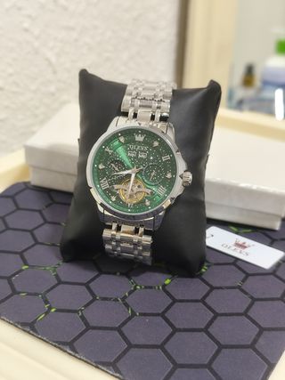 Reloj Olevs Automático Hombre Verde Plata