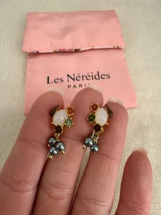 Pendientes Les Néréides dorados y grises