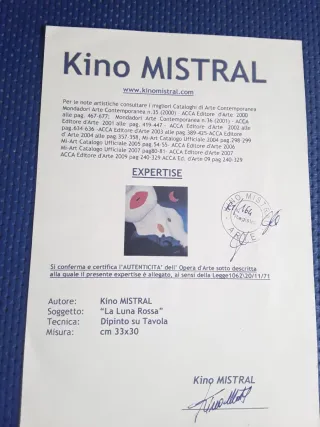 Dipinto originale Kino Mistral "La Luna Rossa "