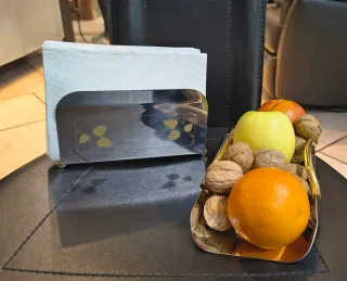 Portatovaglioli e vassoio acciaio inox