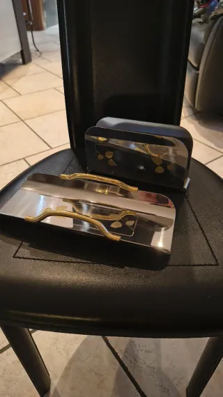 Portatovaglioli e vassoio acciaio inox