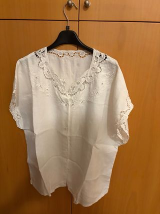 Casacca donna bianca con pizzo