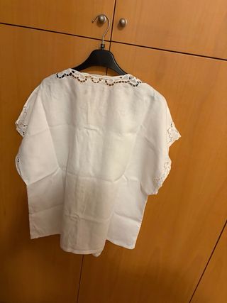 Casacca donna bianca con pizzo