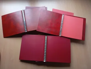 LOTE 3 ÁLBUM DE SELLOS FILABO COLOR ROJO FILATELIA