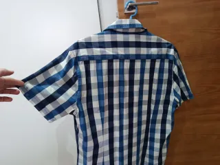 Camisa de cuadros hombre azul y blanco