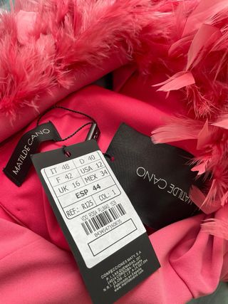 Vestido Matilde Cano rosa con etiqueta