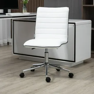 Silla de Oficina Giratoria Ajustable Blanca