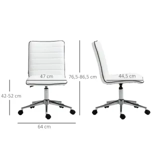 Silla de Oficina Giratoria Ajustable Blanca