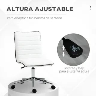 Silla de Oficina Giratoria Ajustable Blanca