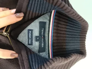 Jersey Tommy Hilfiger Marrón Media Cremallera