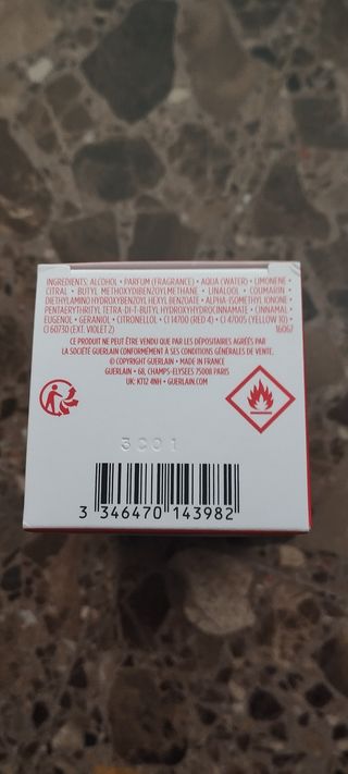 Caja y frasco vacío rellenable de perfume GUERLAIN