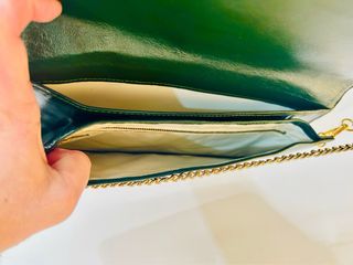 Bolso Clutch Piel Serpiente Verde