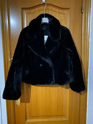 Chaqueta de pelo negra talla M
