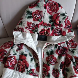 Giaccone floreale con cappuccio taglia 46