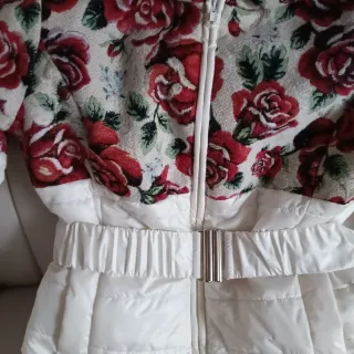 Giaccone floreale con cappuccio taglia 46