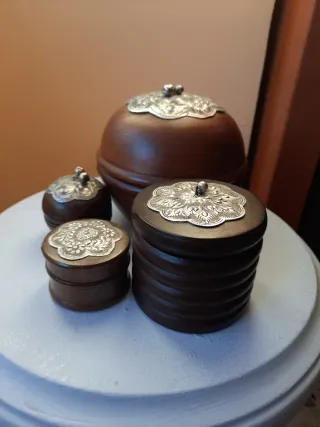 Cajas decorativas madera y metal