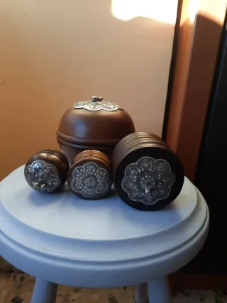 Cajas decorativas madera y metal