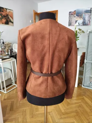 Blazer efecto ante con cinturón
