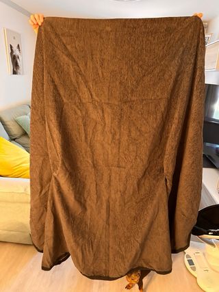 Ropa chenilla mesa camilla gris oscuro