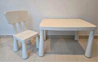 Mesa y silla infantil blanca ikea