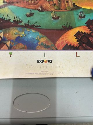 Cartel Expo '92 Sevilla Diseño Artístico Multicol