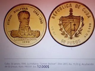 Moneda Simón Bolívar Libertador 1990