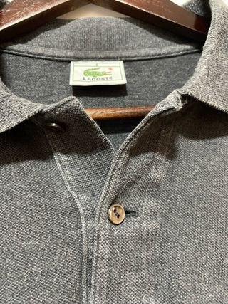 Polo Lacoste Gris Manga Larga Talla L