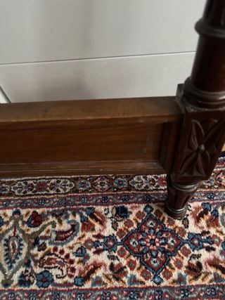 Piecero madera antiguo cama 1,35