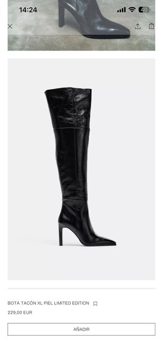 Botas altas piel Zara Talla 41