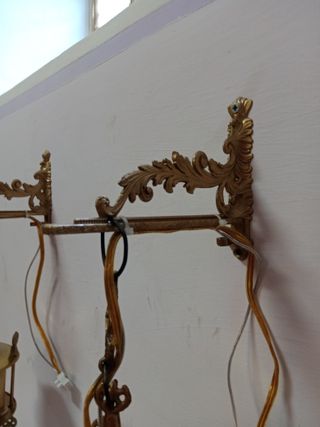 Coppia Lanterne Ottone Vetro Colorato