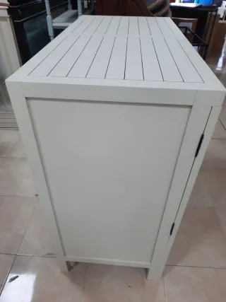 Mueble Botellero Madera Blanco y Marrón