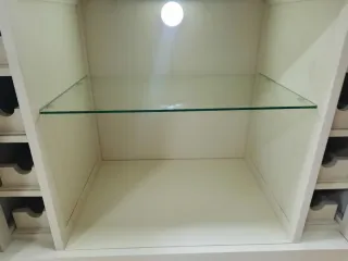 Mueble Botellero Madera Blanco y Marrón