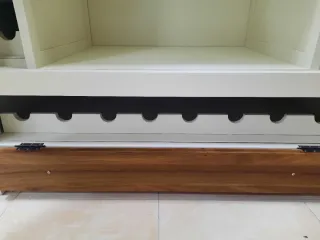 Mueble Botellero Madera Blanco y Marrón