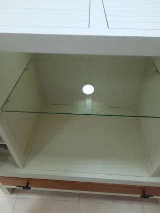 Mueble Botellero Madera Blanco y Marrón