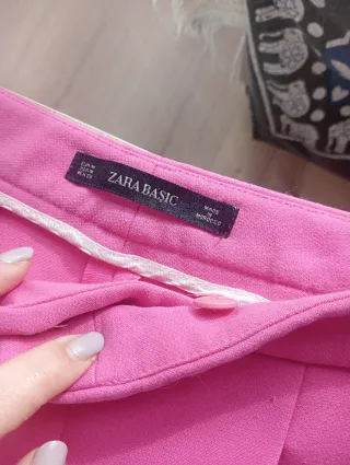 Pantalones Zara pinzas rosa chicle