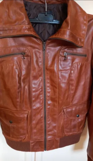 Giacca Giubbotto Donna  Vera Pelle Marrone Tg S