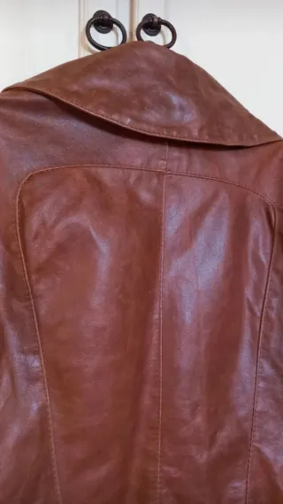 Giacca Giubbotto Donna  Vera Pelle Marrone Tg S