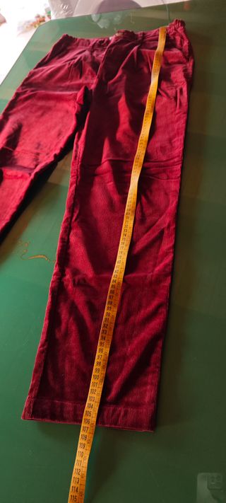 Pantaloni Velluto Bordeaux Vintage Carrot