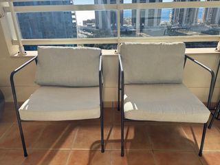 Conjunto Muebles Terraza Beige y Negro