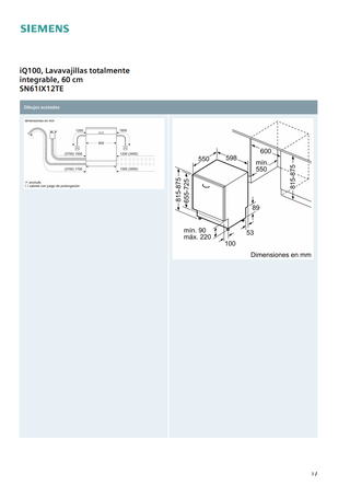 Lavavajillas Siemens SN61IX12TE Integrable