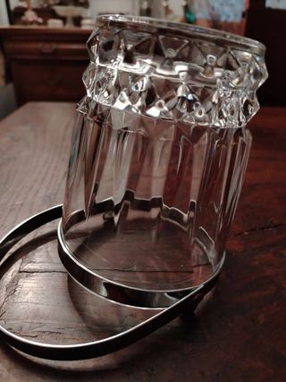 Portaghiaccio vintage vetro e acciaio