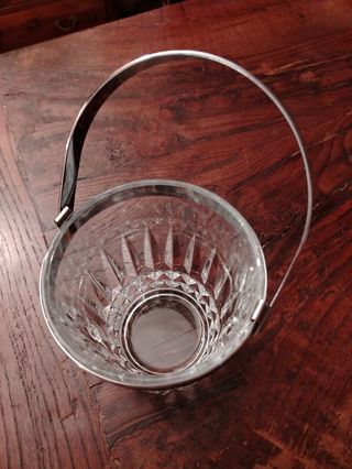 Portaghiaccio vintage vetro e acciaio