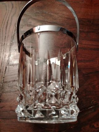 Portaghiaccio vintage vetro e acciaio