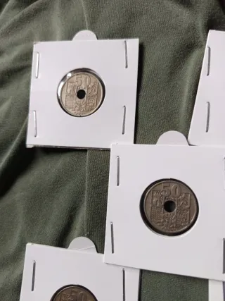 5 Monedas 50 Céntimos Flechas Invertidas 1949