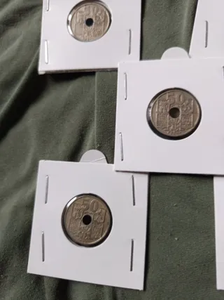 5 Monedas 50 Céntimos Flechas Invertidas 1949