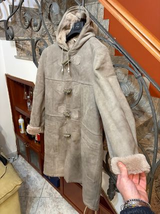 Cappotto Montone sherling vera Pelle con cappuccio