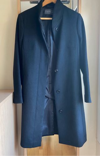 Abrigo Esprit Negro Largo Mujer